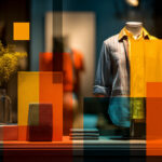 Escaparate de moda con maniquí y composición de color que ilustra qué es el visual merchandising
