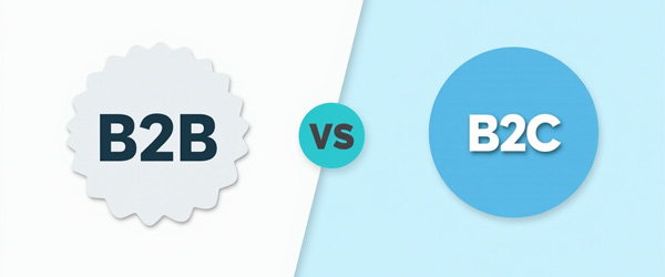 Comparativa visual entre modelos B2B y B2C para explicar tipos de marketplace vertical