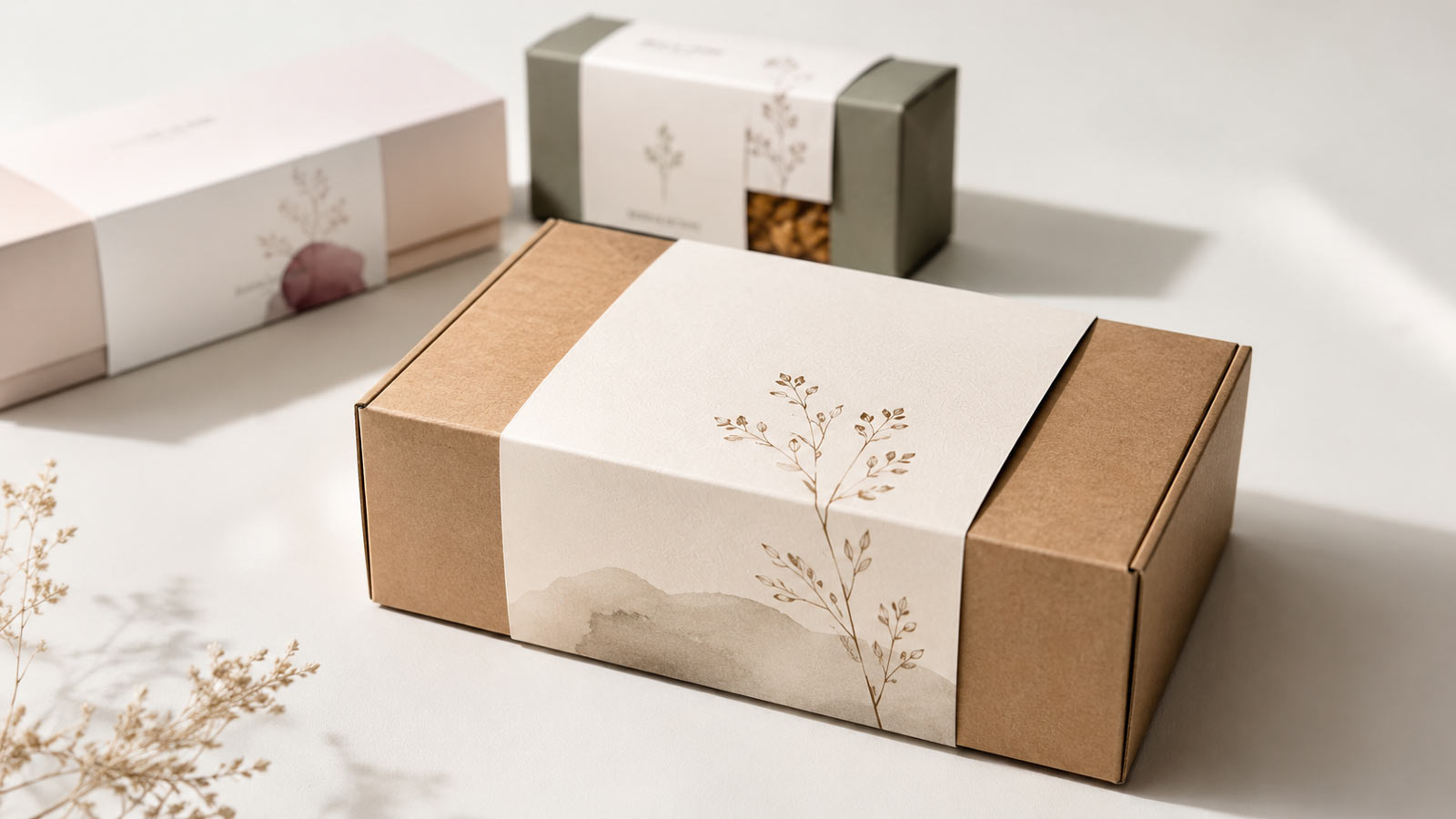 Caja de cartón kraft con sleeve packaging de papel impreso para mejorar la presentación del producto