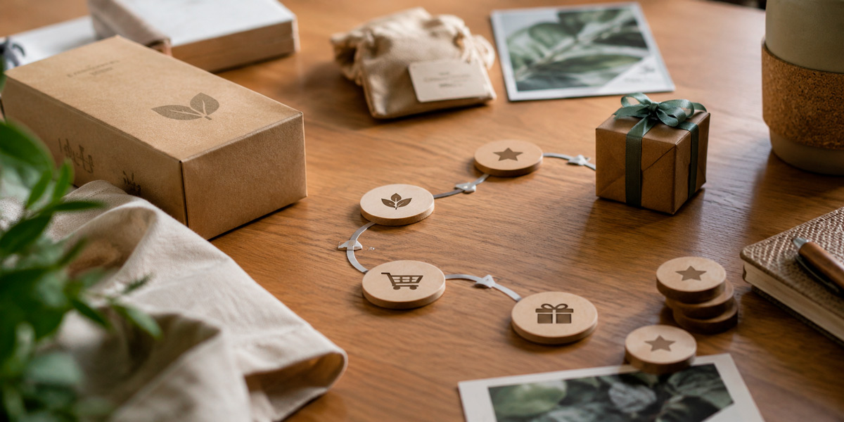 Packaging con sistema de recompensas y progreso mediante fichas